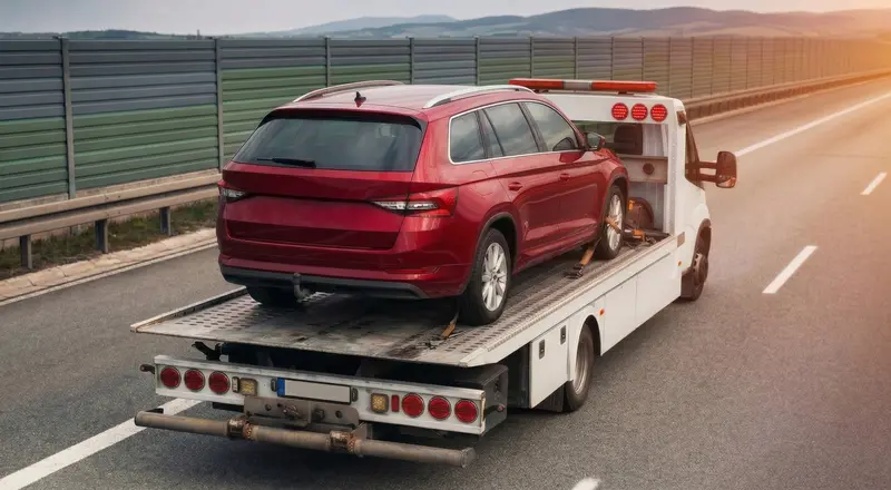 Guincho para carros em Franca – carro sendo carregado em plataforma
